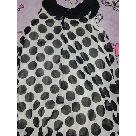 The Children's Place 1989 Size 10 Juniors Kids Girls Polka Dot Dress Lace Layers - Picture 4 of 5